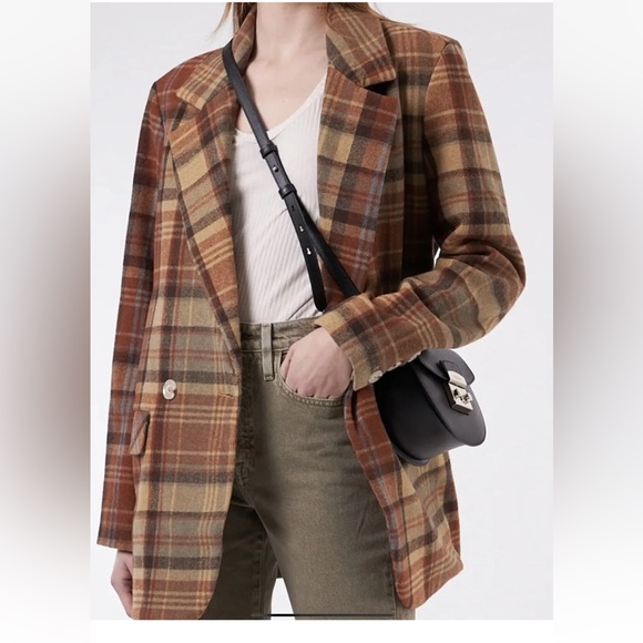 Free People Mari Plaid Blazer Jacket - Picture 3 of 16